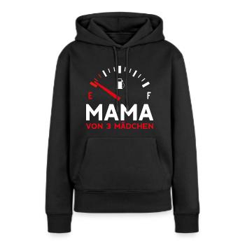 MAMA 3 MÄDCHEN DREI TÖCHTER MUTTERTAG - Frauen Premium Bio Hoodie - Schwarz - Vorne - Julia (174cm)