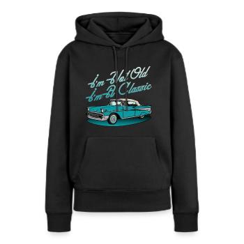 Oldtimer-Grafik - Frauen Premium Bio Hoodie - Schwarz - Vorne - Julia (174cm)