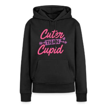 Plus mignon que Cupidon - Sweat à capuche Premium bio Femme - noir - Devant - Julia (174cm)