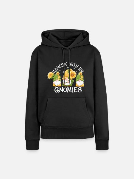 Abhängen mit meinen Gnomien - Frauen Premium Bio Hoodie - Schwarz