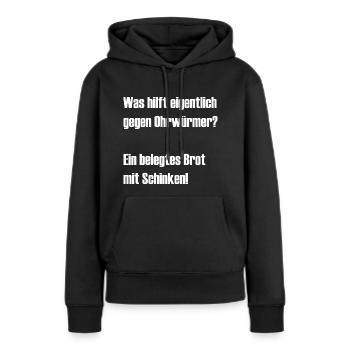 Brot mit Schinken weiß - Frauen Premium Bio Hoodie - Schwarz - Vorne - Julia (174cm)
