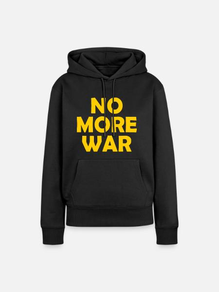 No more war - Frauen Premium Bio Hoodie - Schwarz