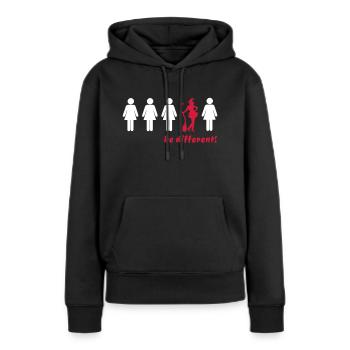 être différent! - être différent (sorcière) - Sweat à capuche Premium bio Femme - noir - Devant - Julia (174cm)
