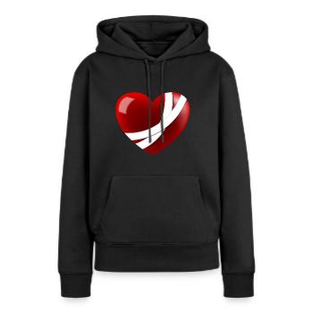 Cœur blessé - Sweat à capuche Premium bio Femme - noir - Devant - Julia (174cm)