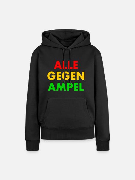 Alle gegen ampel - Frauen Premium Bio Hoodie - Schwarz