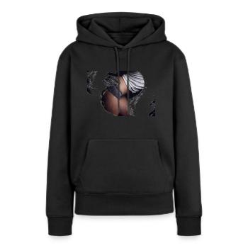 Femme Sexy Girl Woman Cadeau Haut Po - Sweat à capuche Premium bio Femme - noir - Devant - Julia (174cm)