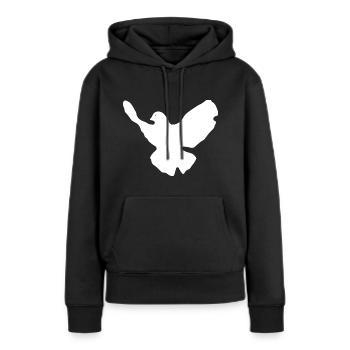 Friedenstaube - Frauen Premium Bio Hoodie - Schwarz - Vorne - Julia (174cm)