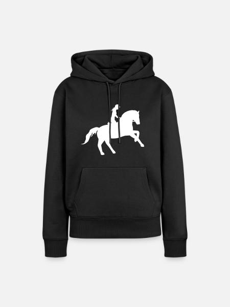 Reitsport Eleganz - Frauen Premium Bio Hoodie - Schwarz