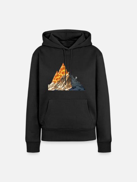 Pizza Berge - Frauen Premium Bio Hoodie - Schwarz