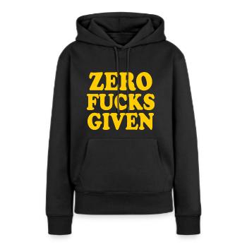 Zero fucks given - Frauen Premium Bio Hoodie - Schwarz - Vorne - Julia (174cm)