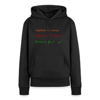 Brossez-vous les dents, restez à l’écart des substances toxiques, des arbres - Sweat à capuche Premium bio Femme - noir - Devant - Julia (174cm)