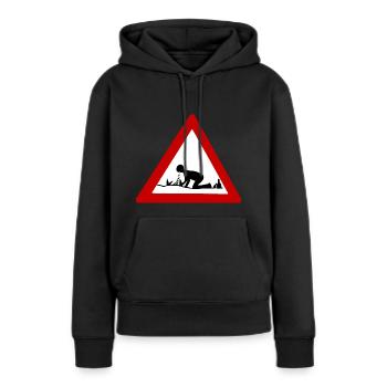 Vorsicht Kotzen Vatertag Alkohol - Frauen Premium Bio Hoodie - Schwarz - Vorne - Julia (174cm)