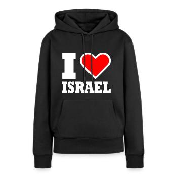Israel - Sweat à capuche Premium bio Femme - noir - Devant - Julia (174cm)