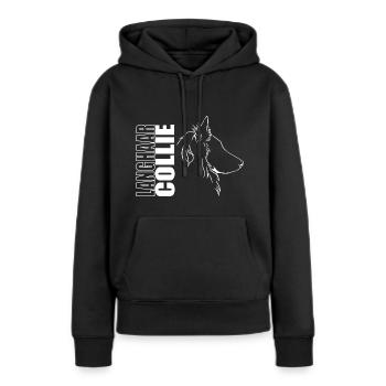 Langhaar Collie Profil Hunde Hund Wilsigns - Frauen Premium Bio Hoodie - Schwarz - Vorne - Julia (174cm)