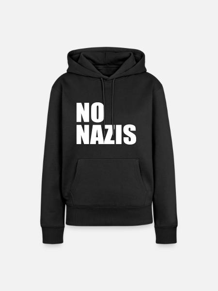 No nazis - Frauen Premium Bio Hoodie - Schwarz