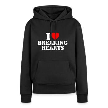 I love breaking hearts - Sweat à capuche Premium bio Femme - noir - Devant - Julia (174cm)
