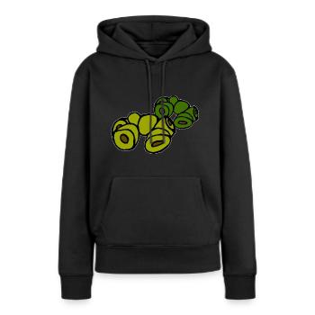verschiedene Oliven - Frauen Premium Bio Hoodie - Schwarz - Vorne - Julia (174cm)