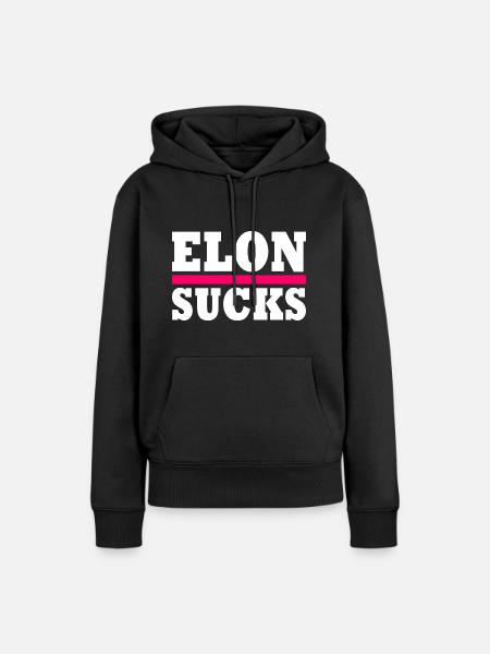 Elon sucks - Frauen Premium Bio Hoodie - Schwarz