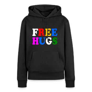 Free hugs - Frauen Premium Bio Hoodie - Schwarz - Vorne - Julia (174cm)