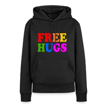 Free hugs - Frauen Premium Bio Hoodie - Schwarz - Vorne - Julia (174cm)