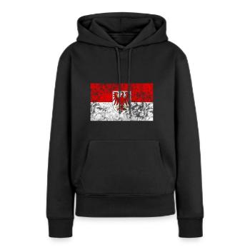 Drapeau de Brandebourg - Sweat à capuche Premium bio Femme - noir - Devant - Julia (174cm)