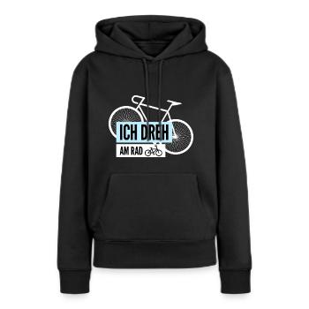 Ich dreh am Rad | Lustige Fahrrad Sprüche & Motive - Frauen Premium Bio Hoodie - Schwarz - Vorne - Julia (174cm)