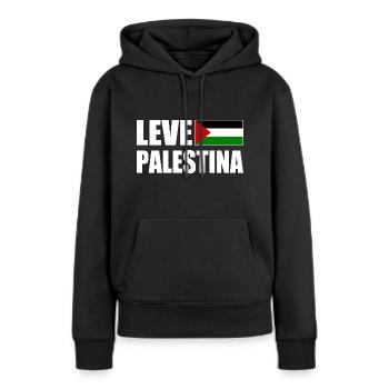 Leve palestina - Sweat à capuche Premium bio Femme - noir - Devant - Julia (174cm)