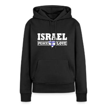 Israel - Sweat à capuche Premium bio Femme - noir - Devant - Julia (174cm)