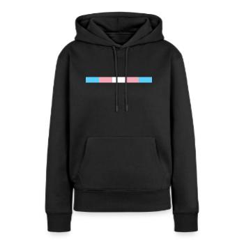 Drapeau discret de la fierté trans simplifié. - Sweat à capuche Premium bio Femme - noir - Devant - Julia (174cm)