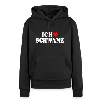 Ich liebe schwanz - Frauen Premium Bio Hoodie - Schwarz - Vorne - Julia (174cm)