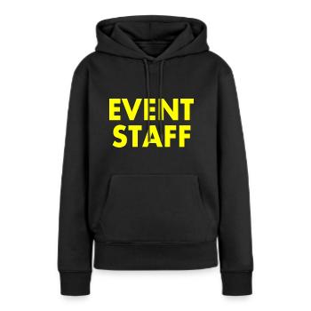 Event staff - Sweat à capuche Premium bio Femme - noir - Devant - Julia (174cm)
