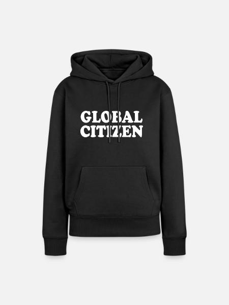 global citizen - Frauen Premium Bio Hoodie - Schwarz