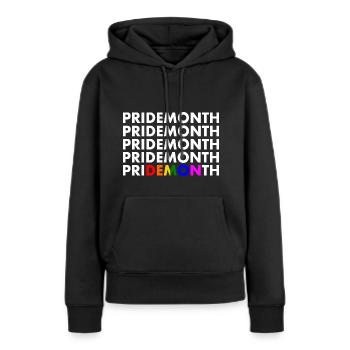 pride month demon - Sweat à capuche Premium bio Femme - noir - Devant - Julia (174cm)