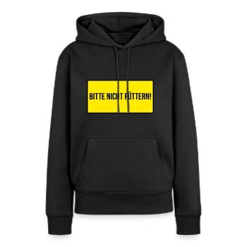 bitte nicht füttern - Frauen Premium Bio Hoodie - Schwarz - Vorne - Julia (174cm)