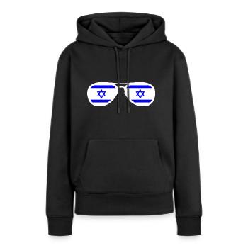 Israel - Sweat à capuche Premium bio Femme - noir - Devant - Julia (174cm)
