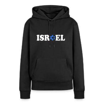 Israel - Sweat à capuche Premium bio Femme - noir - Devant - Julia (174cm)