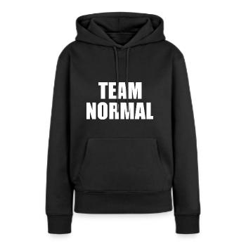Team normal - Sweat à capuche Premium bio Femme - noir - Devant - Julia (174cm)