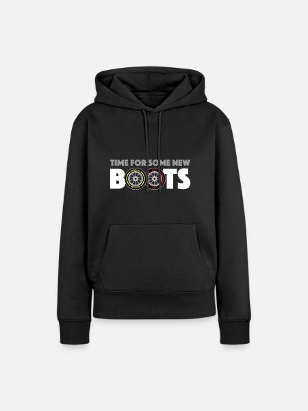 NEUE STIEFEL - Frauen Premium Bio Hoodie - Schwarz