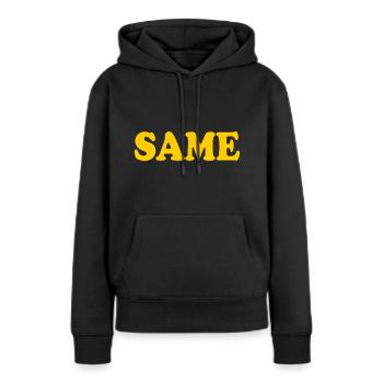 Same - Frauen Premium Bio Hoodie - Schwarz - Vorne - Julia (174cm)