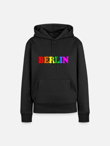 Berlin - Dame Premium hoodie, økologisk bomuld - sort