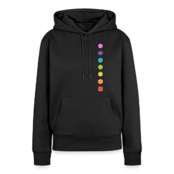 Chakra symboles 7 chakras yoga yoga Kundalini - Sweat à capuche Premium bio Femme - noir - Devant - Julia (174cm)