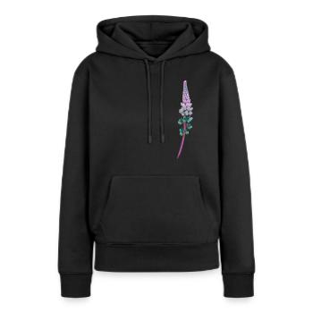 Lupin - Fleur décorative - Sweat à capuche Premium bio Femme - noir - Devant - Julia (174cm)