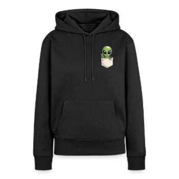 Alien in der Tasche Peace Science Fiction - Frauen Premium Bio Hoodie - Schwarz - Vorne - Julia (174cm)