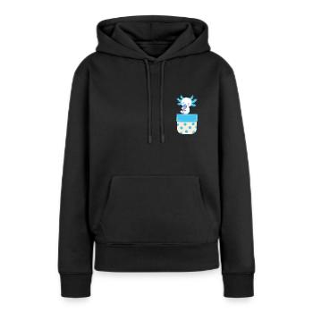 Pêche de poche aux poissons - Sweat à capuche Premium bio Femme - noir - Devant - Julia (174cm)
