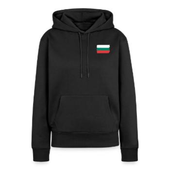 Bulgarien Flagge used look - Frauen Premium Bio Hoodie - Schwarz - Vorne - Julia (174cm)