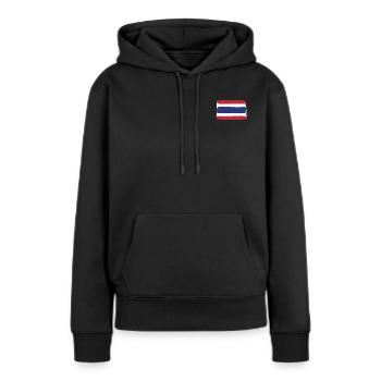 Thailand Flagge used look - Frauen Premium Bio Hoodie - Schwarz - Vorne - Julia (174cm)