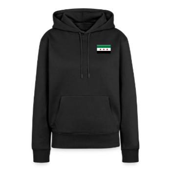 Drapeau de la Syrie - Sweat à capuche Premium bio Femme - noir - Devant - Julia (174cm)