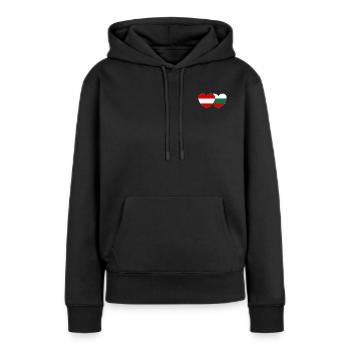 Austria Bulgaria Flag Heart - Women’s Premium Organic Hoodie - black - Front - Julia (174cm)