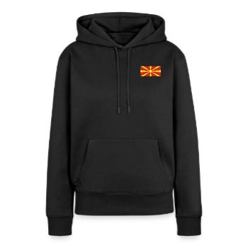 Drapeau de la Macédoine - Sweat à capuche Premium bio Femme - noir - Devant - Julia (174cm)