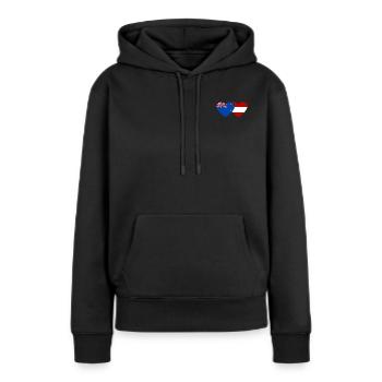 Nouvelle-Zélande Autriche Flag Heart - Sweat à capuche Premium bio Femme - noir - Devant - Julia (174cm)